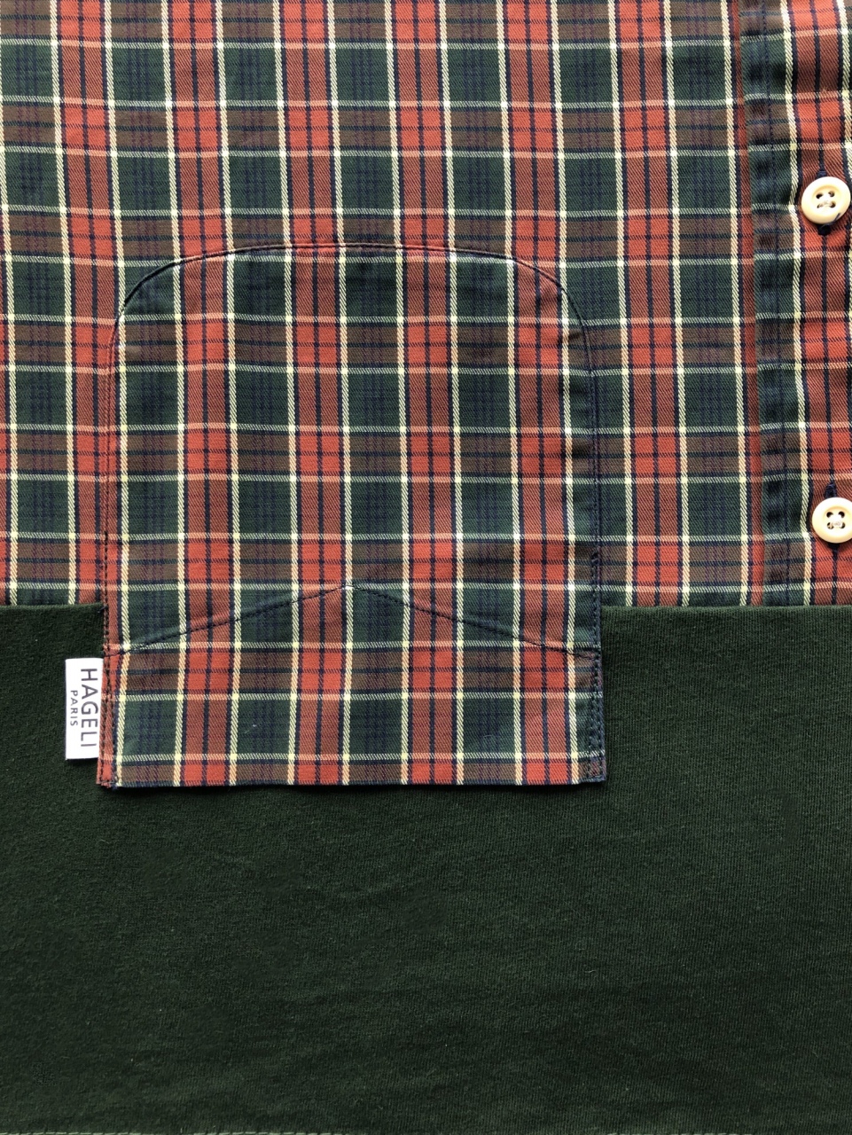 Detail T-shirt, cotton from vintage shirt and T-shirt, unique piece / 2018