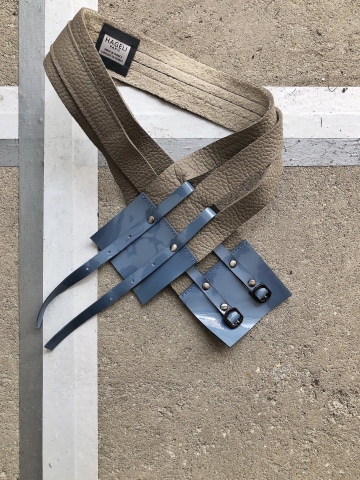 Belt, leather leftovers from fashion houses, unique piece / 2017