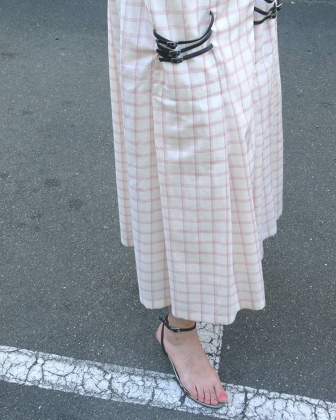 Skirt, cotton-silk with shoe elements, unique piece / 2016